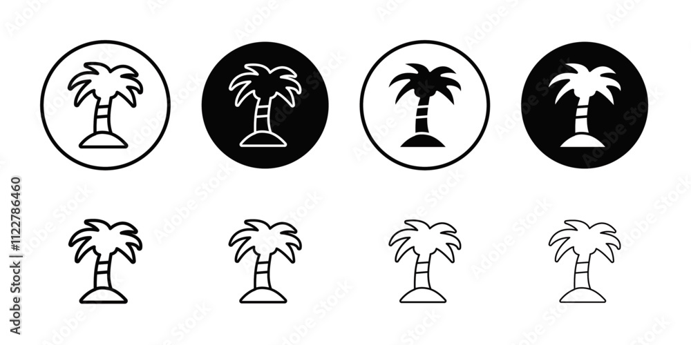 Aufkleber Palm tree icon Outline vector for web ui