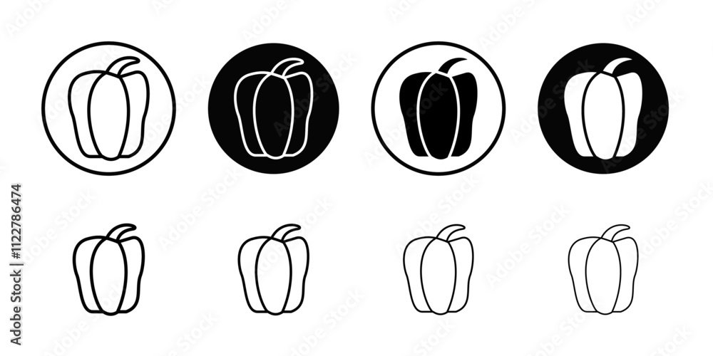 Poster Paprika icon Outline vector for web ui