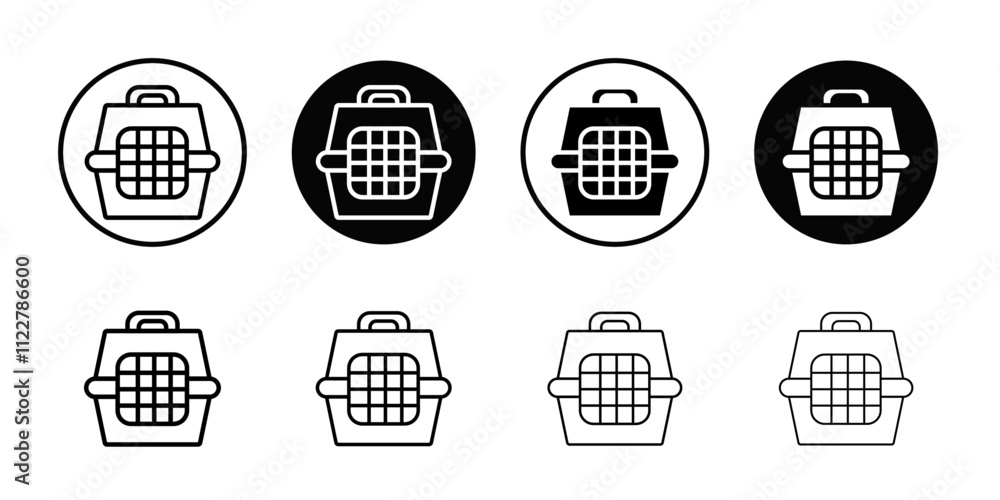 Poster pet cage icon outline vector for web ui