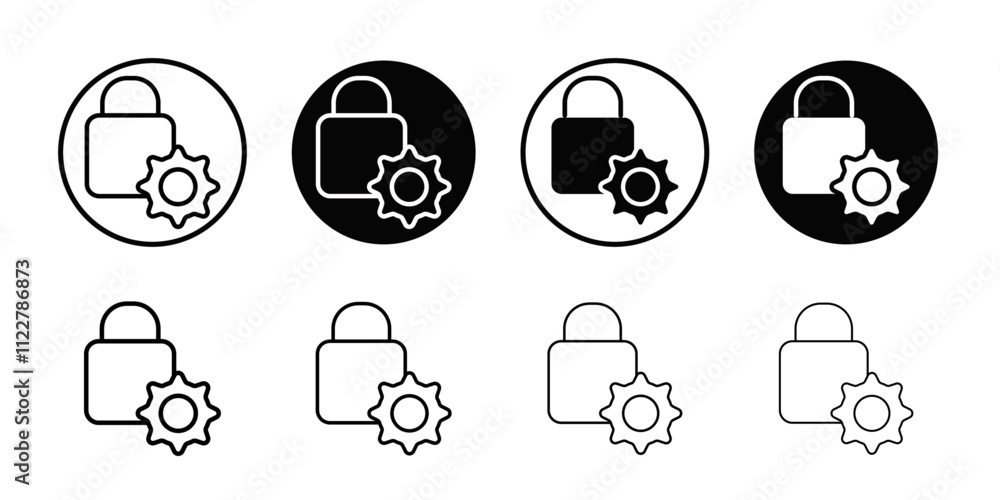 Aufkleber privacy settings icon outline vector for web ui