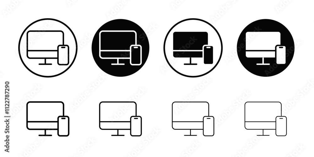 Poster Responsive Design icon Outline vector for web ui