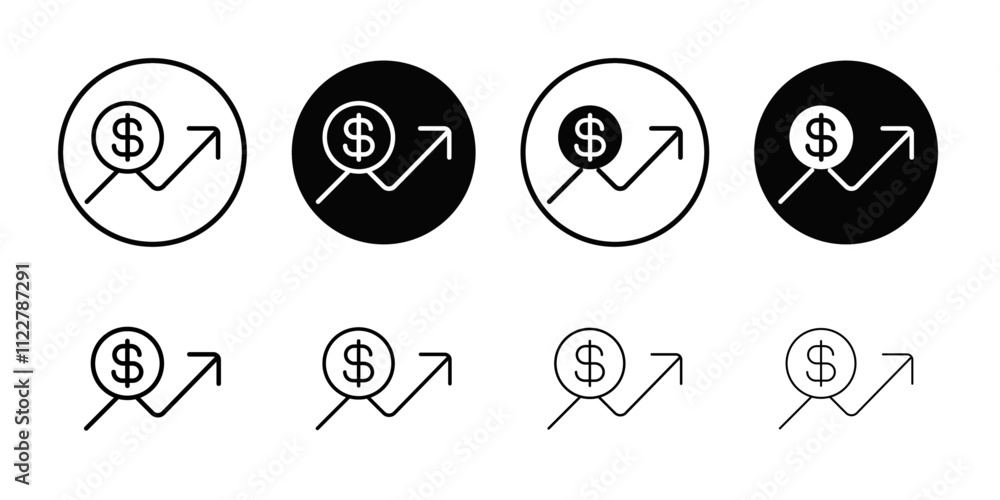 Poster rise price icon outline vector for web ui
