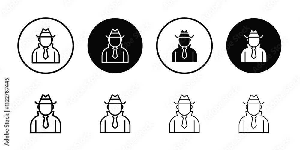 Poster Secret agent icon Outline vector for web ui