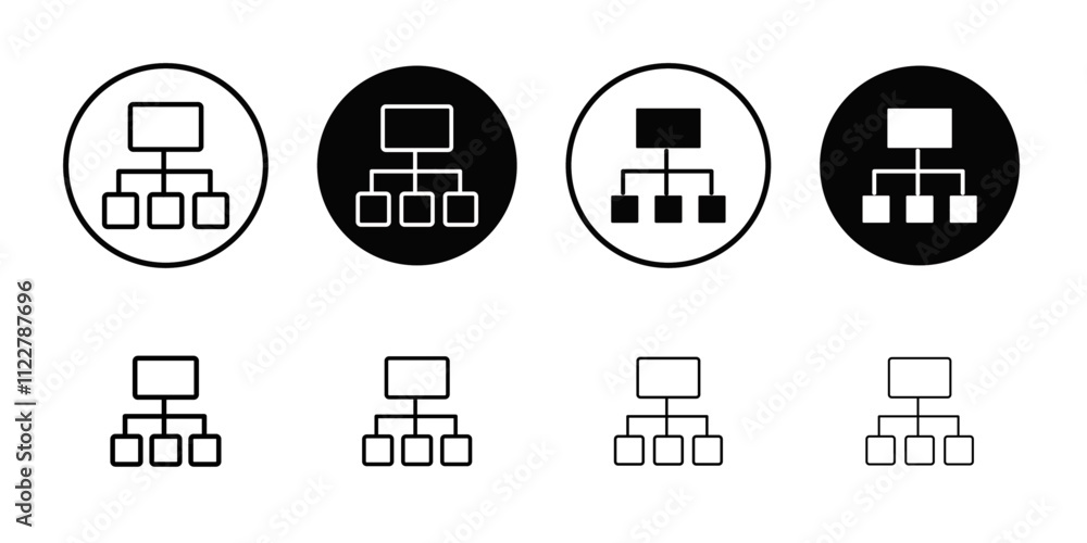 Aufkleber sitemaps icon outline vector for web ui