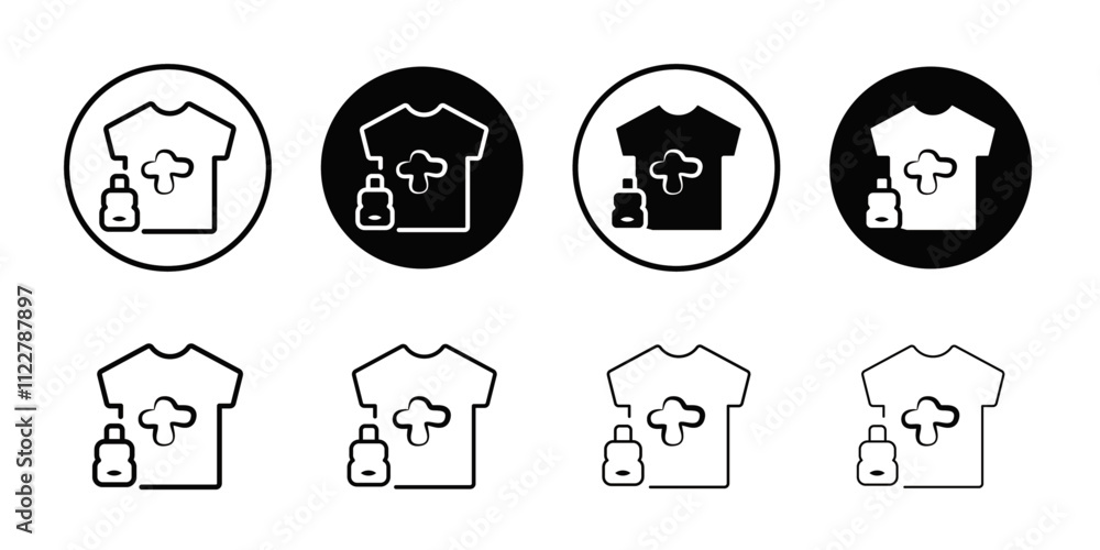 Aufkleber Softener clothes dirt icon Outline vector for web ui