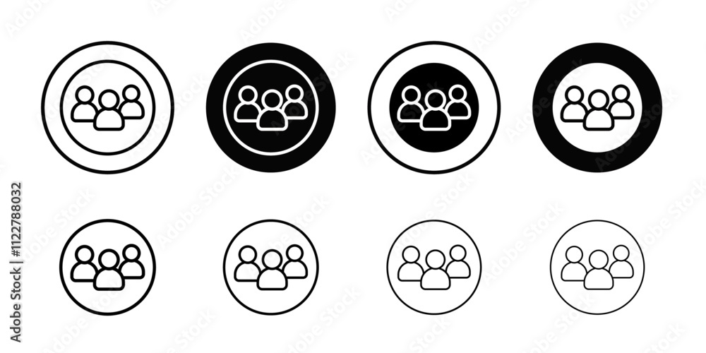 Poster squad icon outline vector for web ui