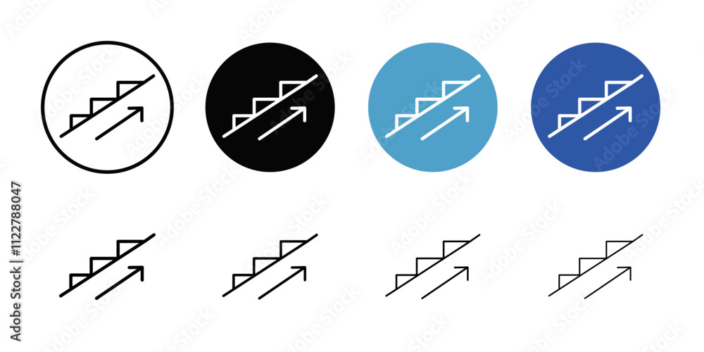 Poster stairs icon Outline vector for web ui