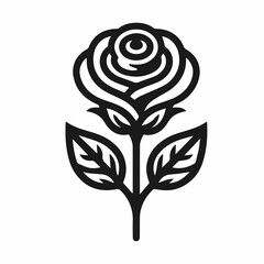 Rose logo silhouette vector. rose icon design