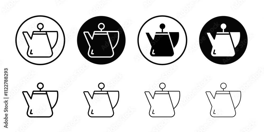 Poster Teapot icon Outline vector for web ui