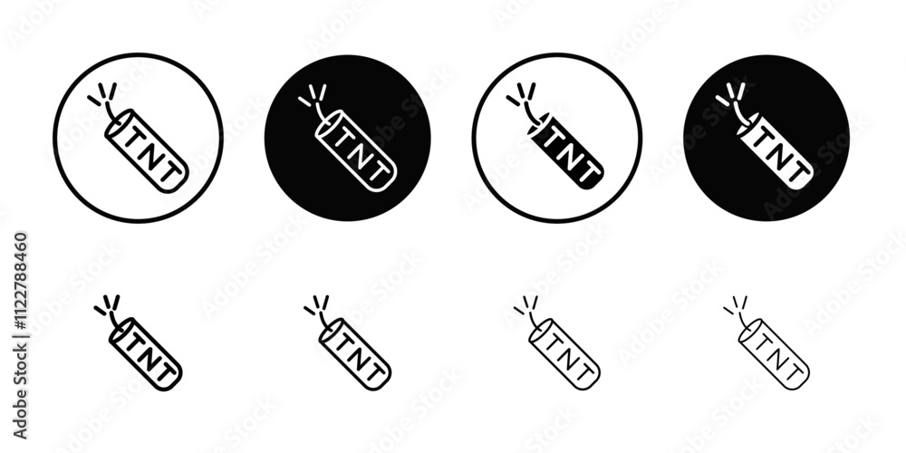Aufkleber TNT dynamite icon Outline vector for web ui