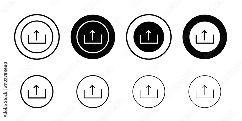 Poster Upload Icon Outline vector for web ui