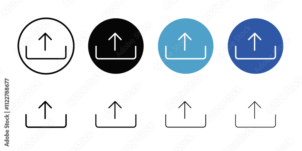 Aufkleber Upload icon Outline vector for web ui
