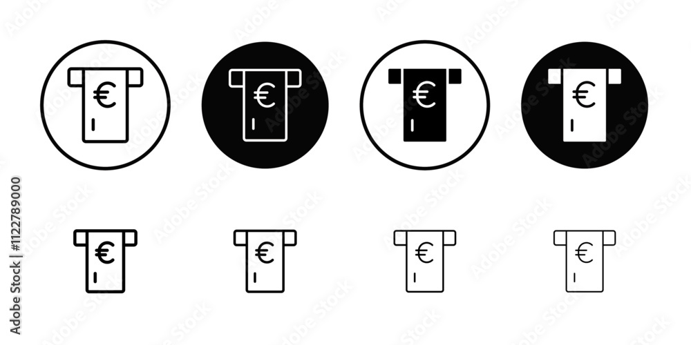 Poster Withdraw Money in ATM icon Outline vector for web ui