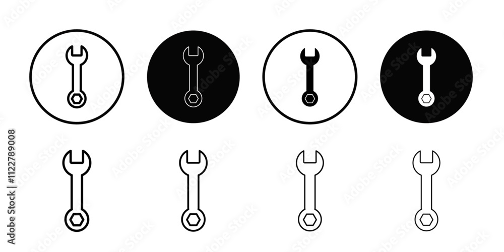 Poster Wrench icon Outline vector for web ui