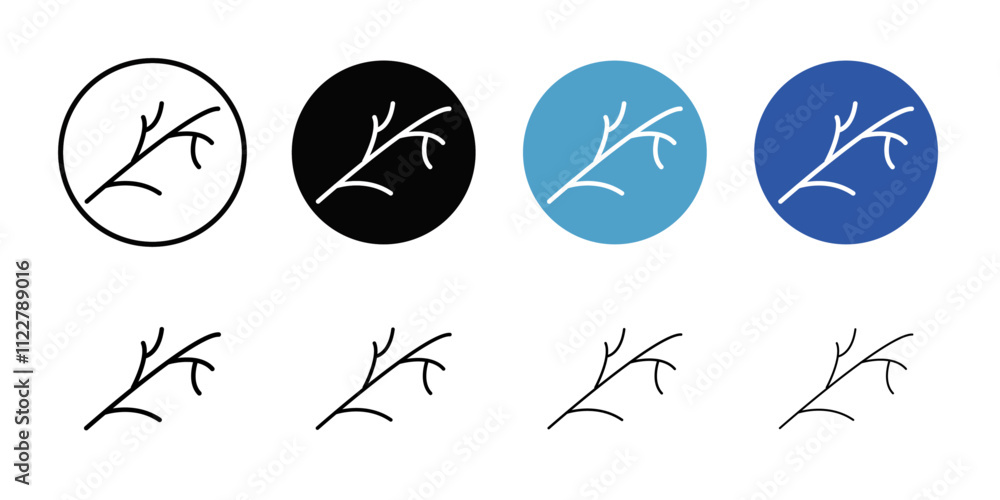 Poster wood branch icon outline vector for web ui