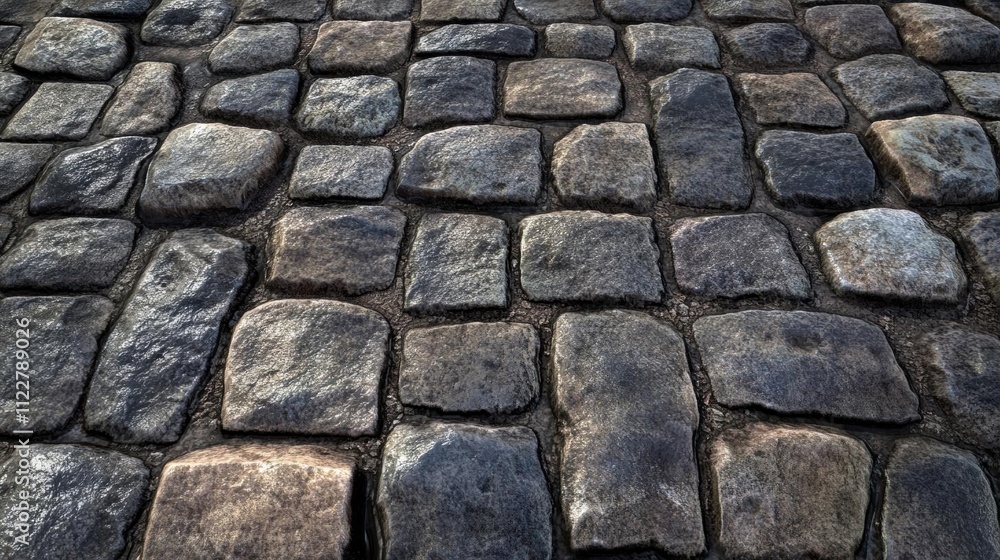 Poster cobblestone pathway: a rustic texture for game environments