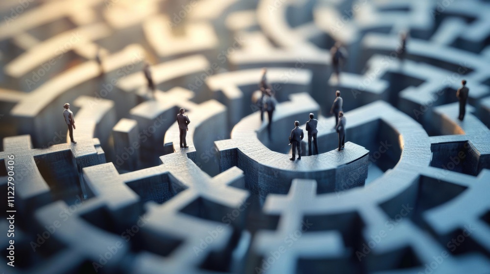 Poster navigating the labyrinth: business leaders face complex challenges in a maze of uncertainty