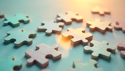 Obraz premium Abstract Puzzle Pieces Background