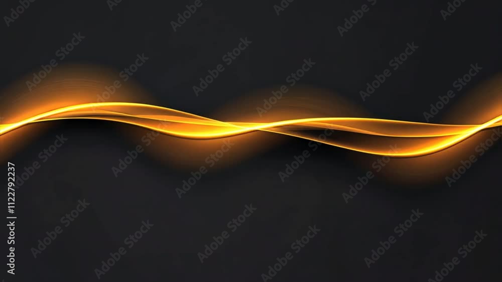 Poster abstract orange light wave on dark background dynamic flow and smooth energy in warm tones