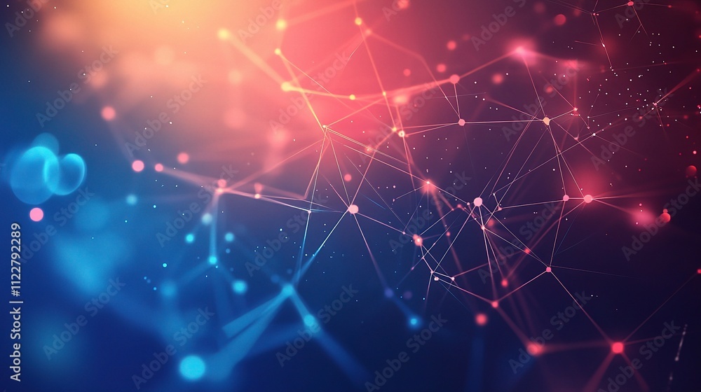 Poster abstract futuristic network background with colorful motion effects