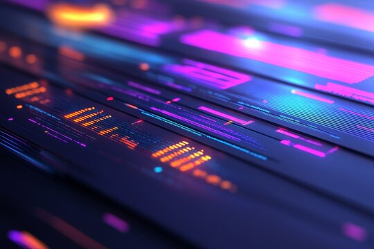 Abstract digital art with vibrant neon lines and glowing elements creating a futuristic background suitable for technology and design concepts