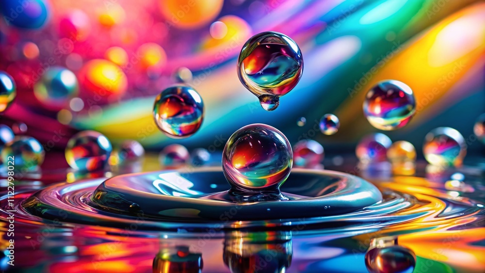Aufkleber captivating high definition image of vibrant paint droplets in clear water showcasing stunning color