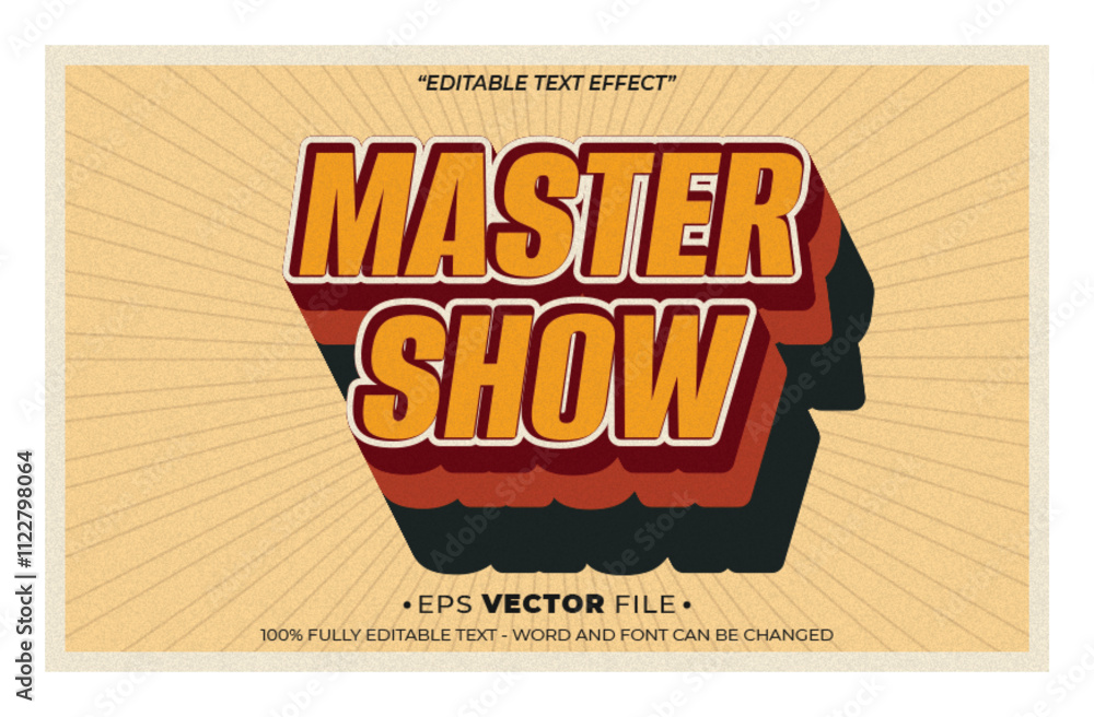 Aufkleber master show 3d text effect editable vector