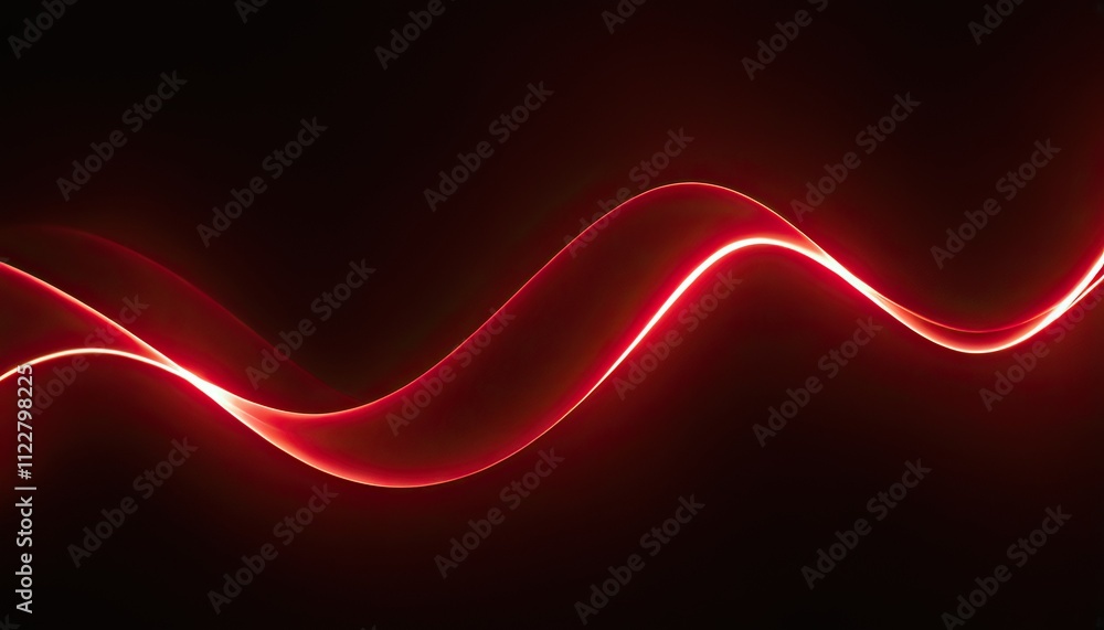 Aufkleber abstract smooth red light streak wave background abstract red fractal wave technology background 227