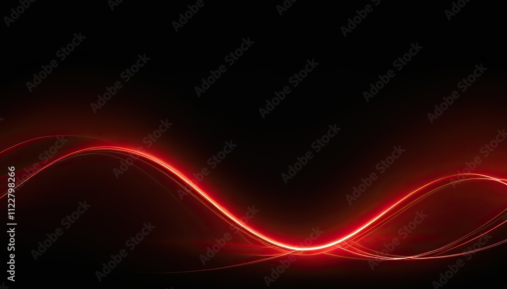 Poster abstract smooth red light streak wave background abstract red fractal wave technology background 225