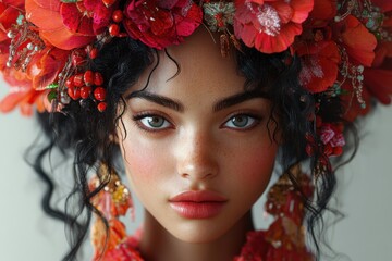 portrait of a woman with flowers