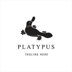 An illustration of a platypus. This illustration is in silhouette form, can be used as a symbol or logo of a company. © daniel limantara
