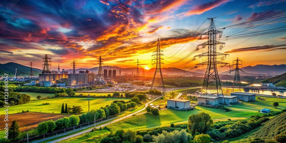 Poster captivating landscape photography illustrating the integration of supervisory control and data acqui
