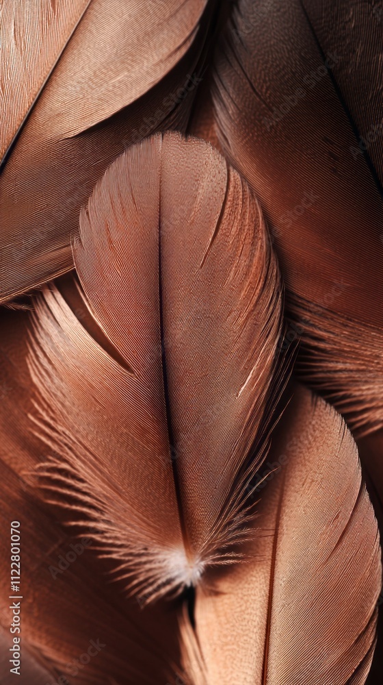 Poster Soft mocha feathers create a stunning display with their elaborate designs, inviting a closer look at nature's artistry