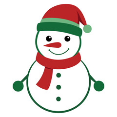 snowman with santa hat