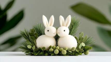 Christmas ornament sculpture mid-century modern Scandinavian white glitter winter, love, Goya, magical, white bunny oaxacan, felt, embroider