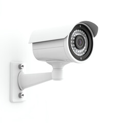 Modern security camera mounted on a wall, designed for surveillance and safety.