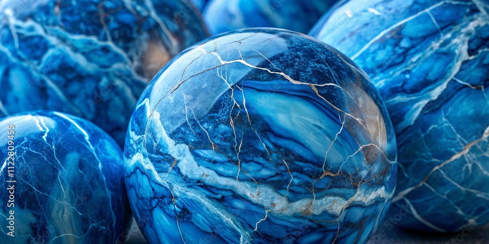 Poster Captivating Matte Blue Marble Texture Showcasing Intricate Patterns and Depth in a Rule of Thirds Composition for Generative AI Photography
