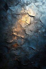 Abstract textured surface with shades of blue and orange, evoking depth and contrast.