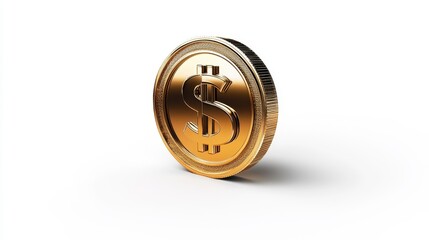 Obraz premium Polished Gold Coin with Bold Dollar Symbol