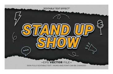 Stand Up Show 3d text effect editable effect