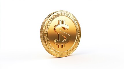 Polished Gold Dollar Coin with Shine and Detail