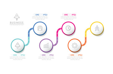 Fototapeta premium Vector business Presentation Connecting Steps Infographic Template