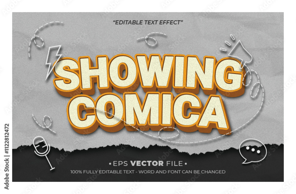 Poster showing comica 3d text effect editable effect