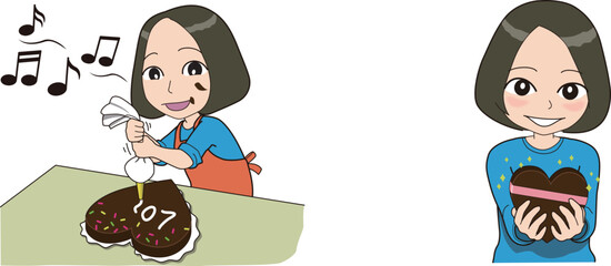 女の子のキャラクター_バレンタインデー