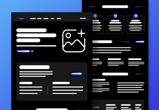Crypto Landing Page Wireframe Design Template