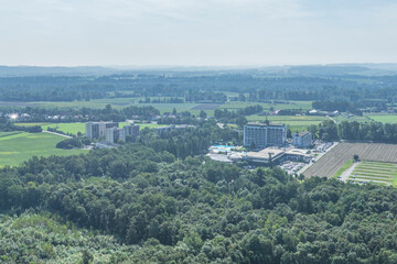 Ausblick über den Kurort Bad Füssing am Inn im Niederbayersichen Bäderdreieck 