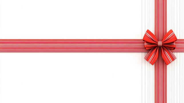 Red ribbon bow on white background. (1)