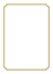 A rectangular gold border with decorative patterns at the corners of the straight frame.