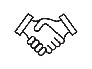 Obraz premium Handshake icon as a concept of friendship and trust or the business partnership contractuality