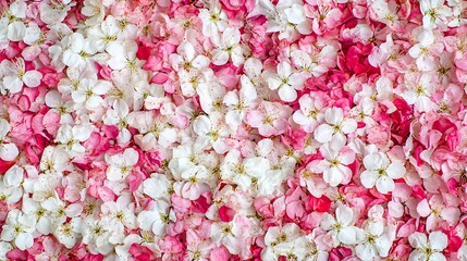 Fototapeta premium Delicate Pink and White Cherry Blossom Petals for Nature and Spring Designs : Generative AI
